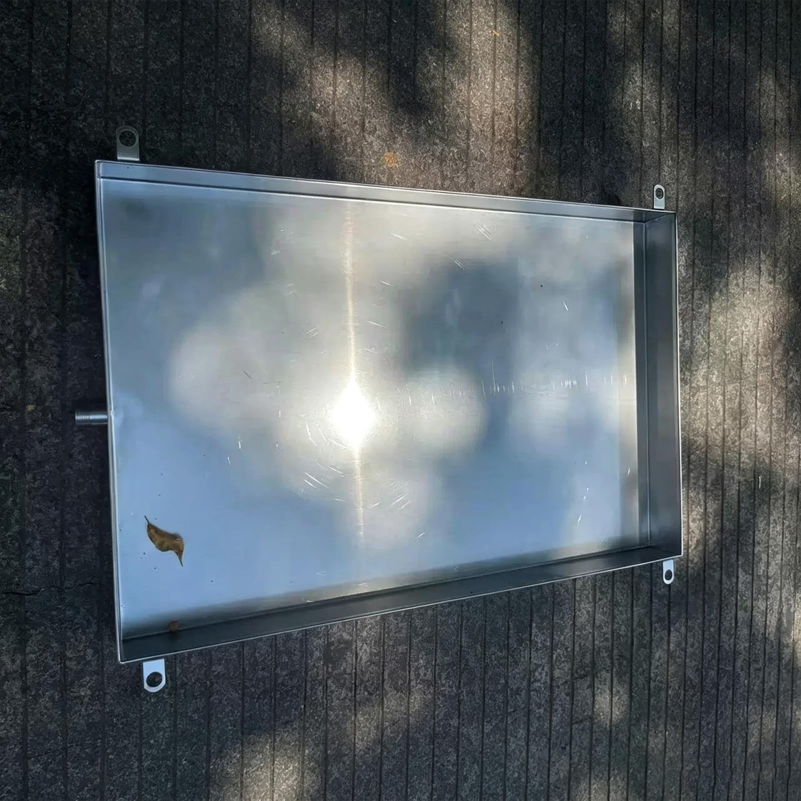Taca Ociekowa Stal Nierdzewna 304 z Odpływem, Szczelna 1mm