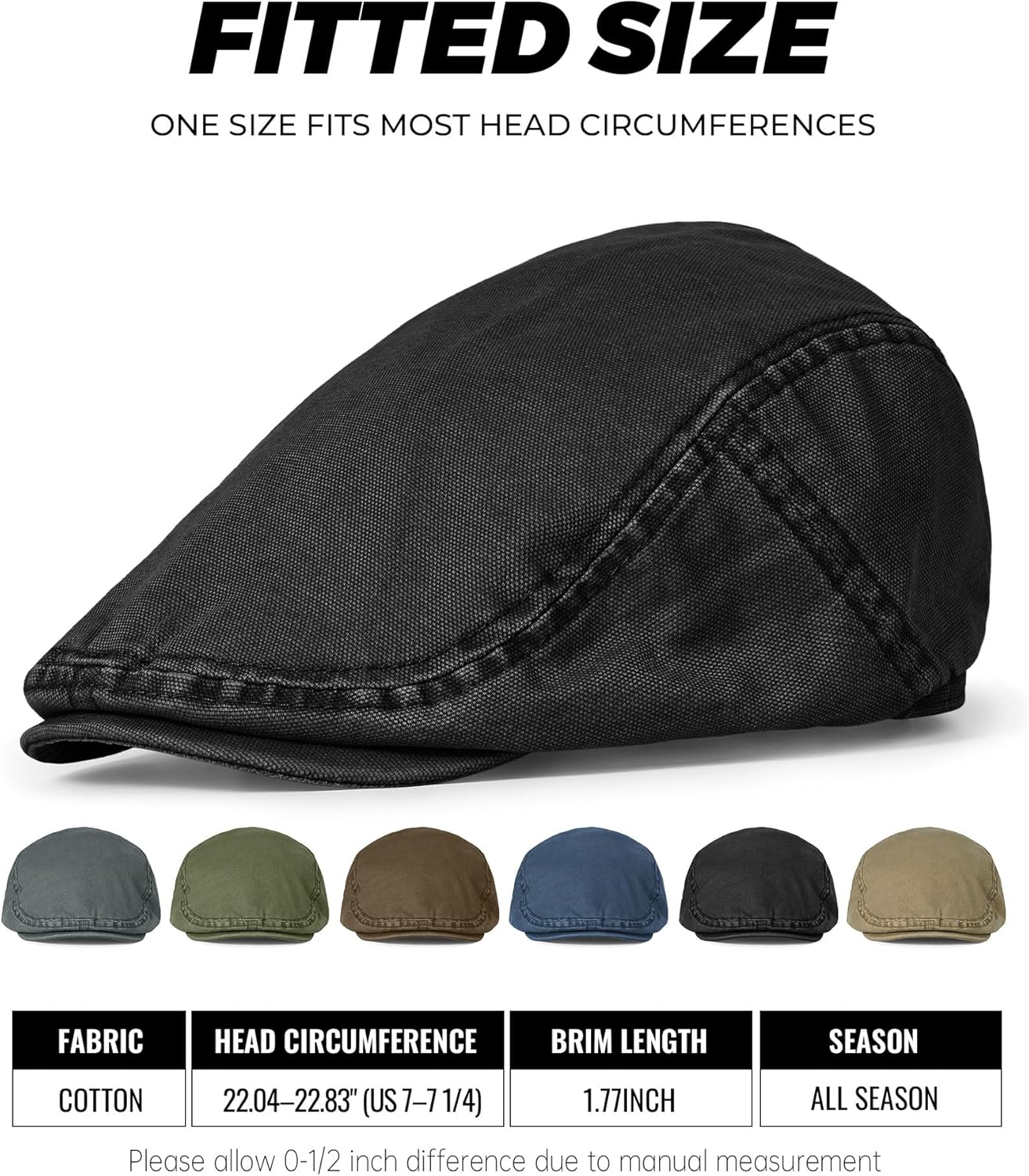 CLAPE Flat Newsboy Cap for Men Cotton Vintage Ivy Hat Driving Golf Gatsby Beret Lightweight Breathable Casual Flat Cap - Image 7