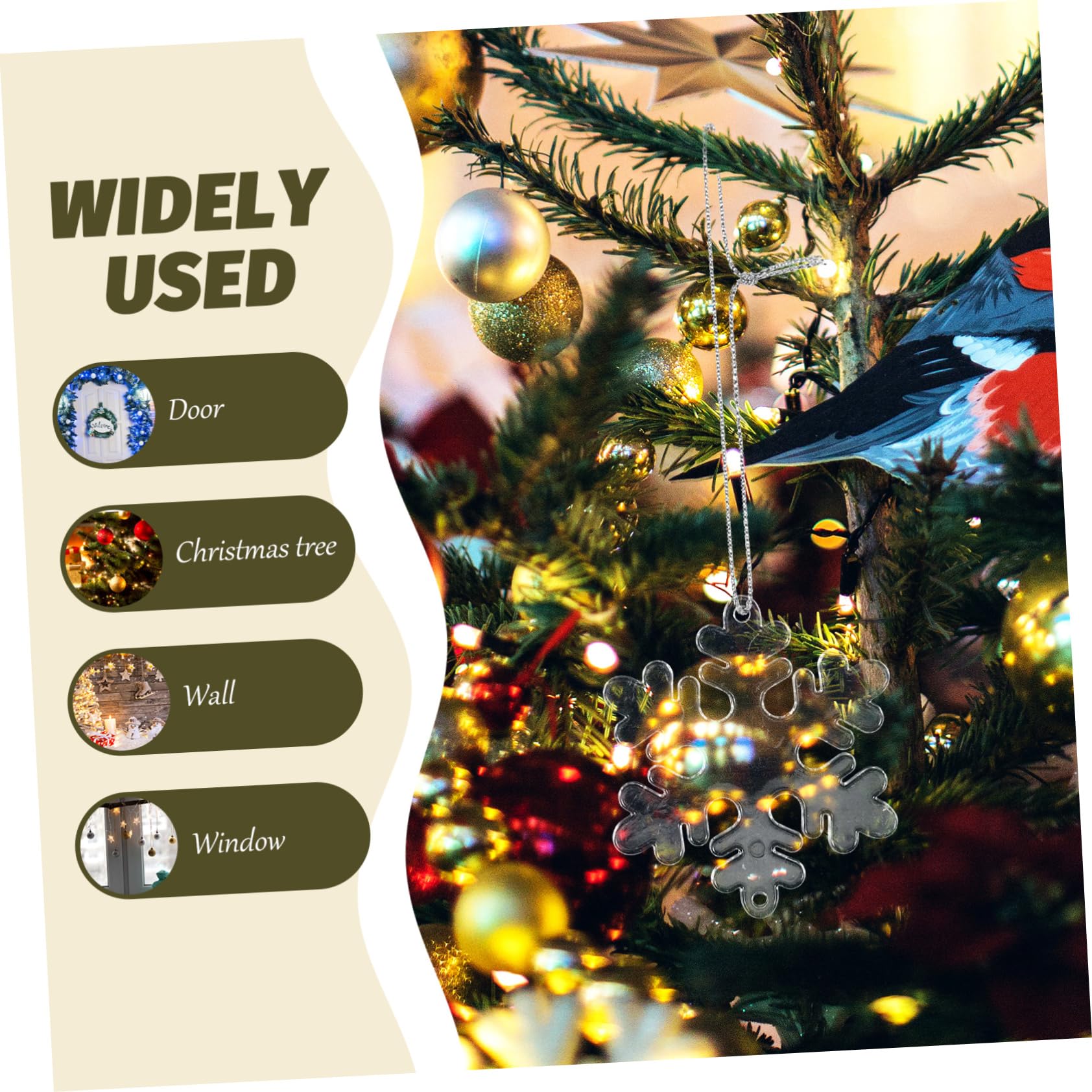 PRETYZOOM 300 STK transparente Schneeflocke winterdeko Weihnachts Party Weihnachtsschneeflockenverzierungen hängende Bunte Schneeflocke Weihnachtsschneeflocke- Weihnachtsbaum