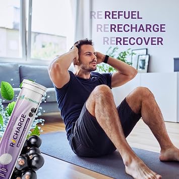 Electrolytes Hydration Tablets | 40 Effervescent Rehydration Tablets | 5 High Strength Electrolytes with Added Vitamin B6, B12, C & D | 250mg Taurine for Energy | Black Currant Flavour