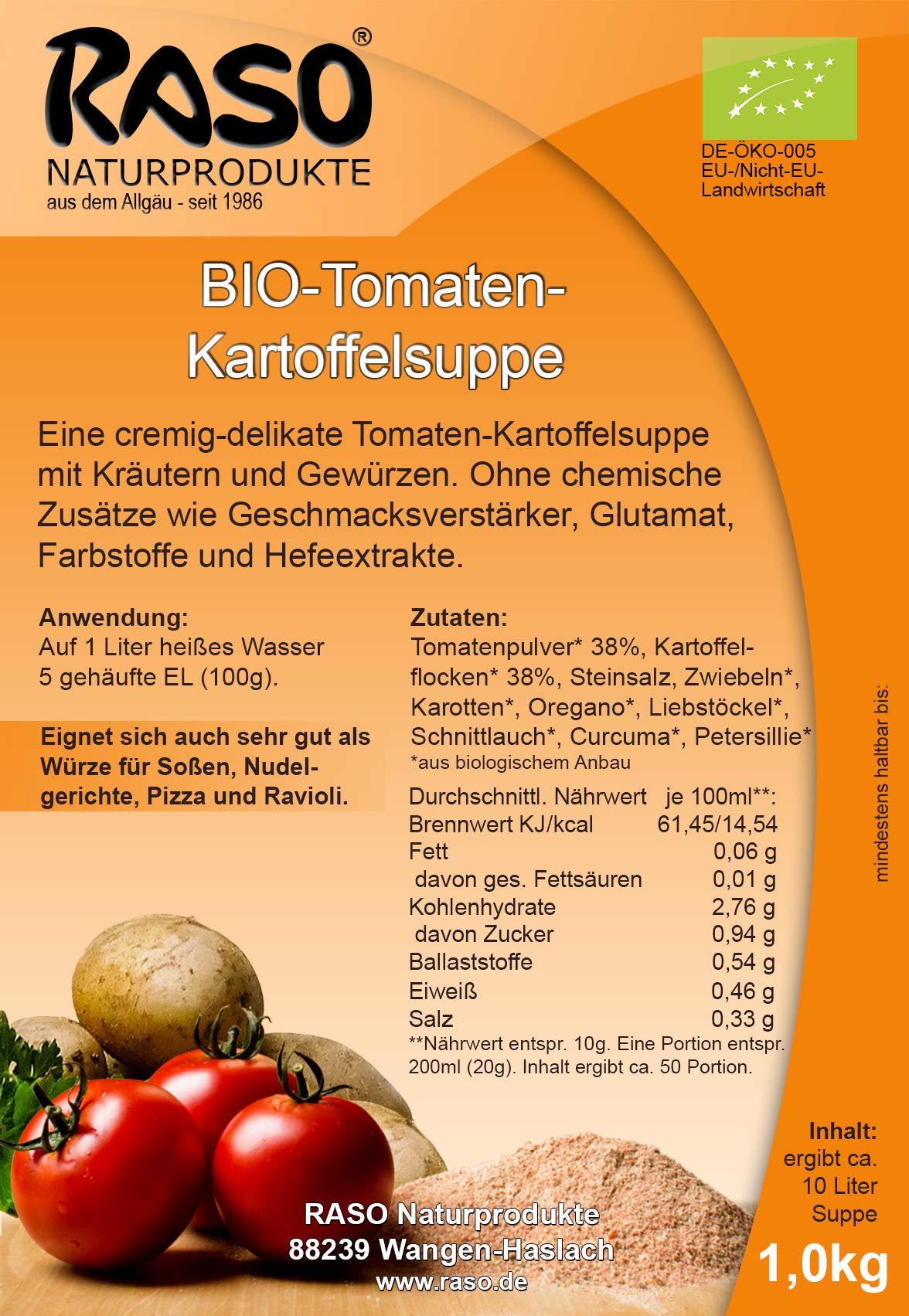 Abnehmen mit Fertigsuppen - (max. 0,64g Fett) BIO Suppen Pulver | BIO Suppenpulver Rezept - ohne Hefeextrakt, ohne Geschmacksverstärker