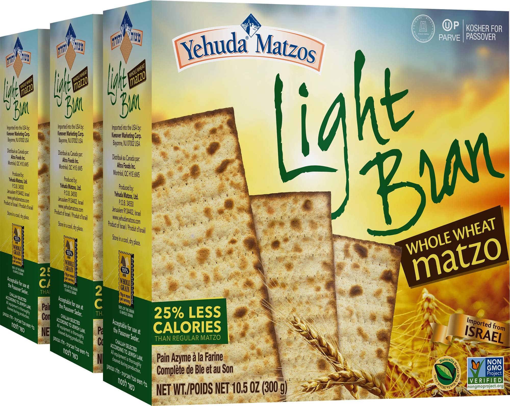 Yehuda Matzos Light Whole Wheat Bran, Kosher for Passover
