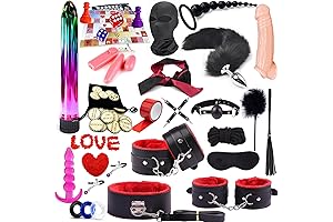 BDSM Anal Bondage Kit Restraints Sets with Adjustable Handcuffs Collar Ankle Cuff Blindfold Feather Tickler