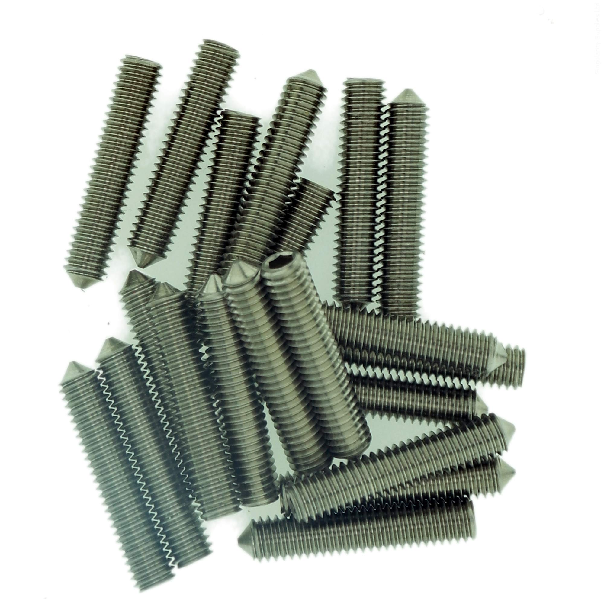 Singularity Supplies M2 (2Mm X 10Mm) Hex Socket Grub Screw (Cone Point) - Stainless Steel (A2) (Pack Of 20)