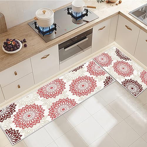 Miniatura 13 de 2 tapetes de cocina, tapetes de cocina rojos vintage para piso, alfombra de pasillo lavable para mujeres/hombres (20 x 32 pulgadas/19.7x31.5 in, 20