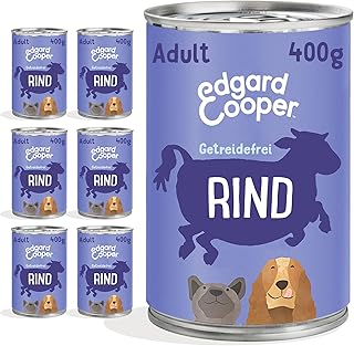 Edgard & Cooper Nassfutter für Hunde (Rind with Rote bete, Brokkoli, Birne 400g x 6), Getreidefrei, natürliche Zutaten und frisches Fleisch, voller essentieller Aminosäuren product image
