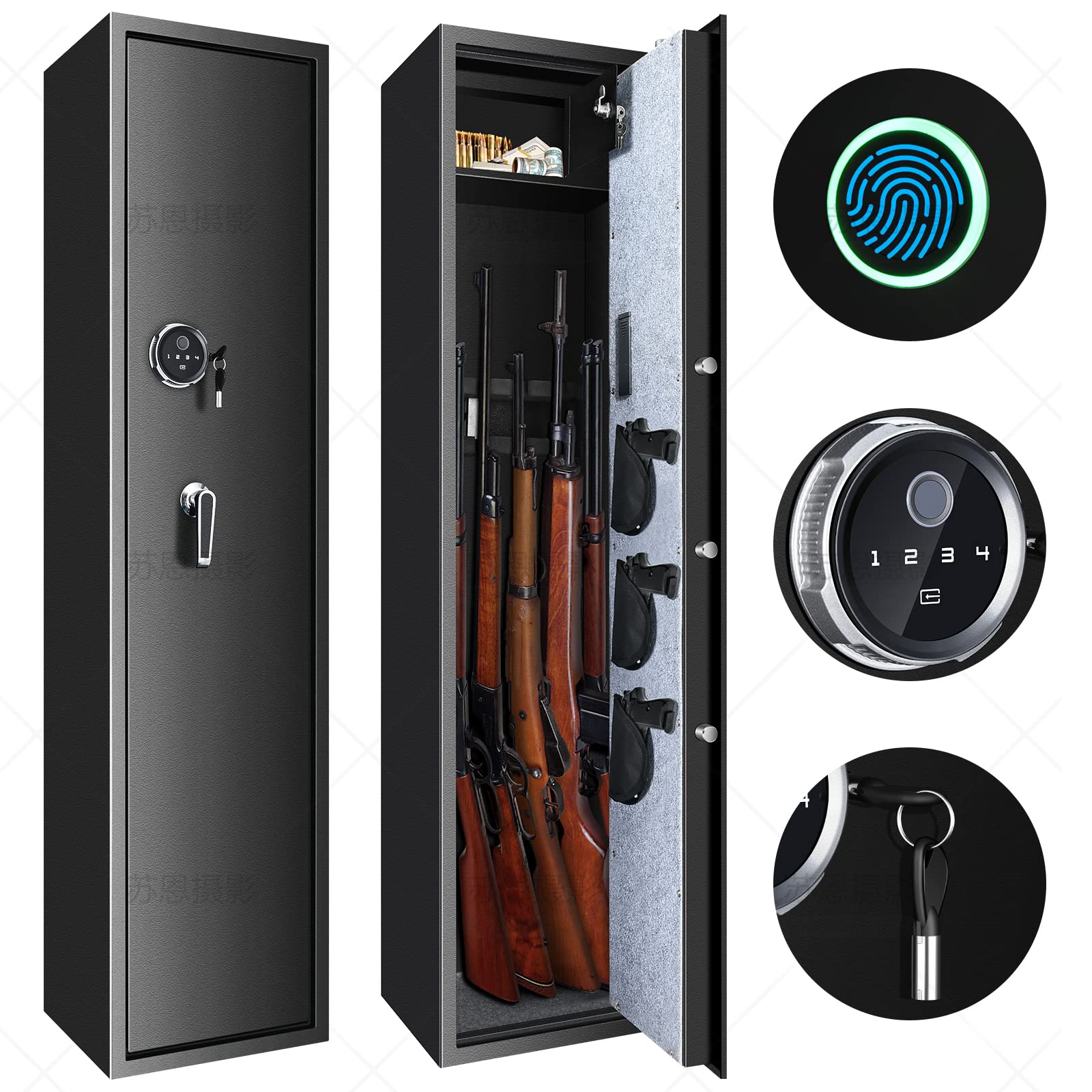 Biometric Gun Safe Rifle, Large Gun Safes for Home Rifle and Pistols