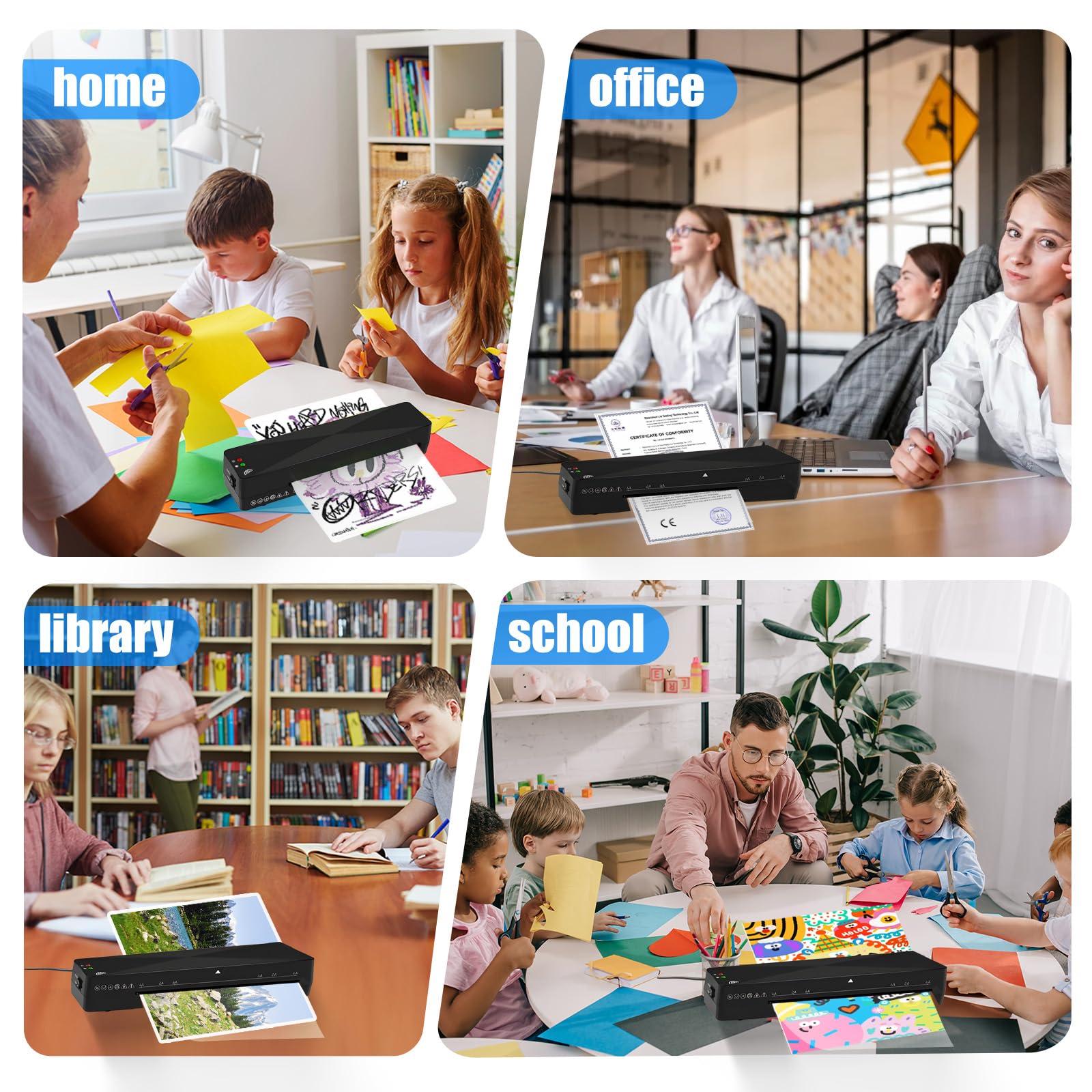 Plastificadora A4, Máquina Térmica para Plastificar en Caliente y en Frío,Tiempo de Calentamiento de 1-2 Minutos,Laminadora para A4,Plastificazione Rapida para Oficina, Escuela y Hogar