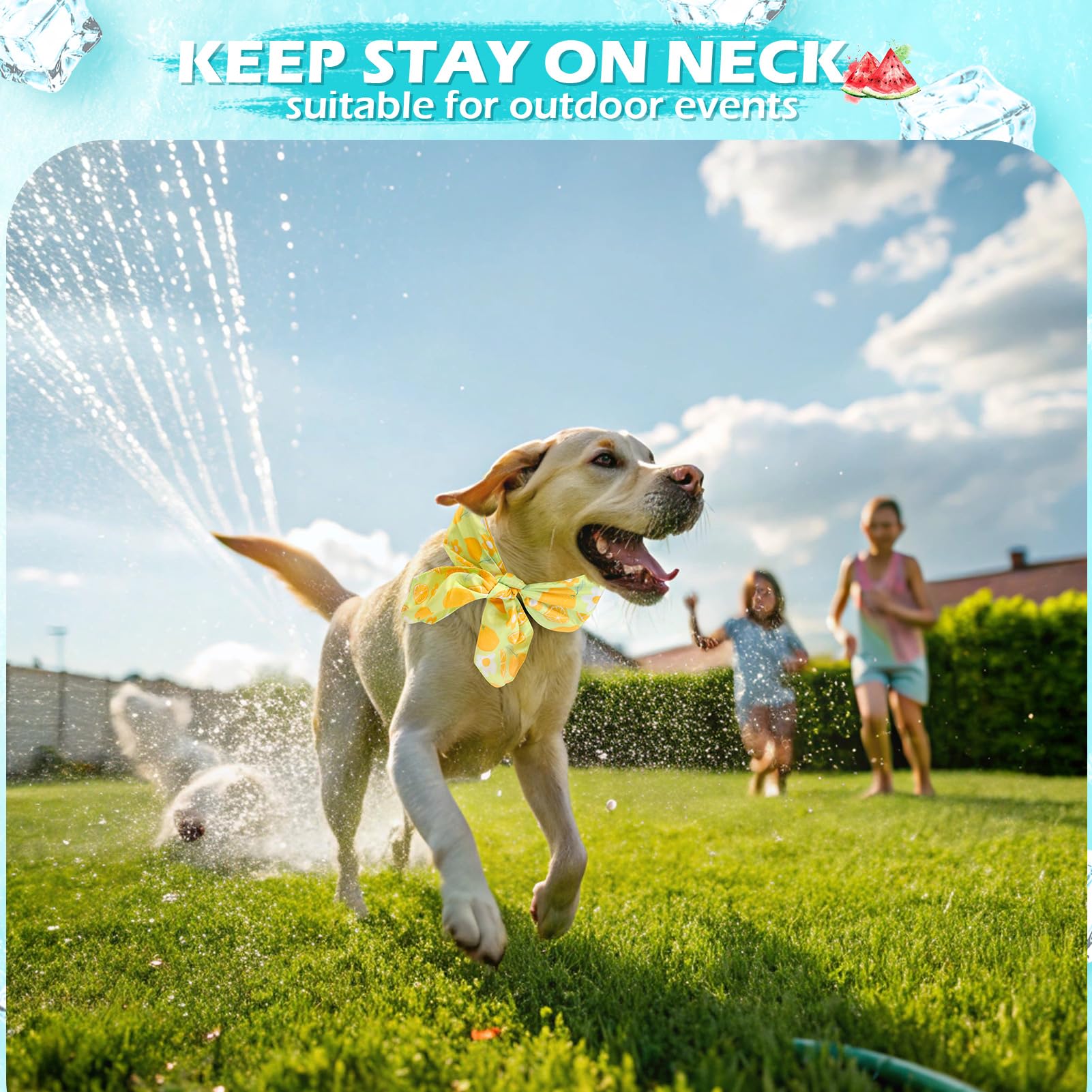 EXPAWLORER Bandana refrescante para perros – Pañuelo de verano para perros con bolsa de hielo y capa de aislamiento térmico, bufanda reutilizable de gel de congelación para mascotas para días