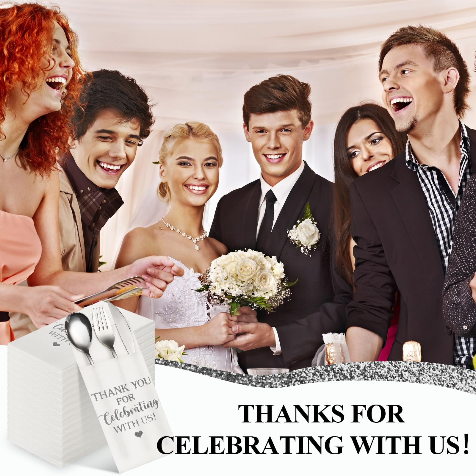 Fuutreo 100 servilletas desechables de lino para boda, servilletas de cena desechables con bolsillo para cubiertos, servilletas de papel Airlaid, servilletas de cena absorbentes para bodas, despedidas