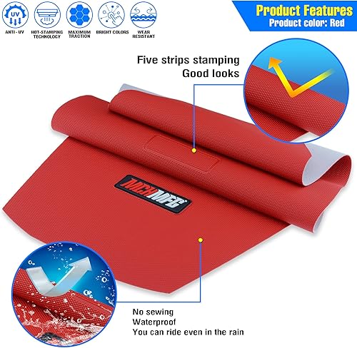 Miniatura 3 de Funda blanda universal para asiento de motocicleta para todas las motos de tierra, motocross, MX, cross, enduro (rojo)