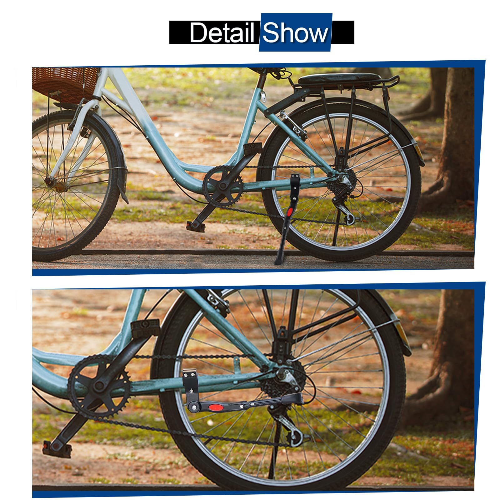 CIYIN Cavalletto Bici, Rastrelliera Biciclette, Universale, Piedino in Gomma Antiscivolo, Cavalletto per Bici in Alluminio Regolabile per 20"-27" Bici, BMX, MTB