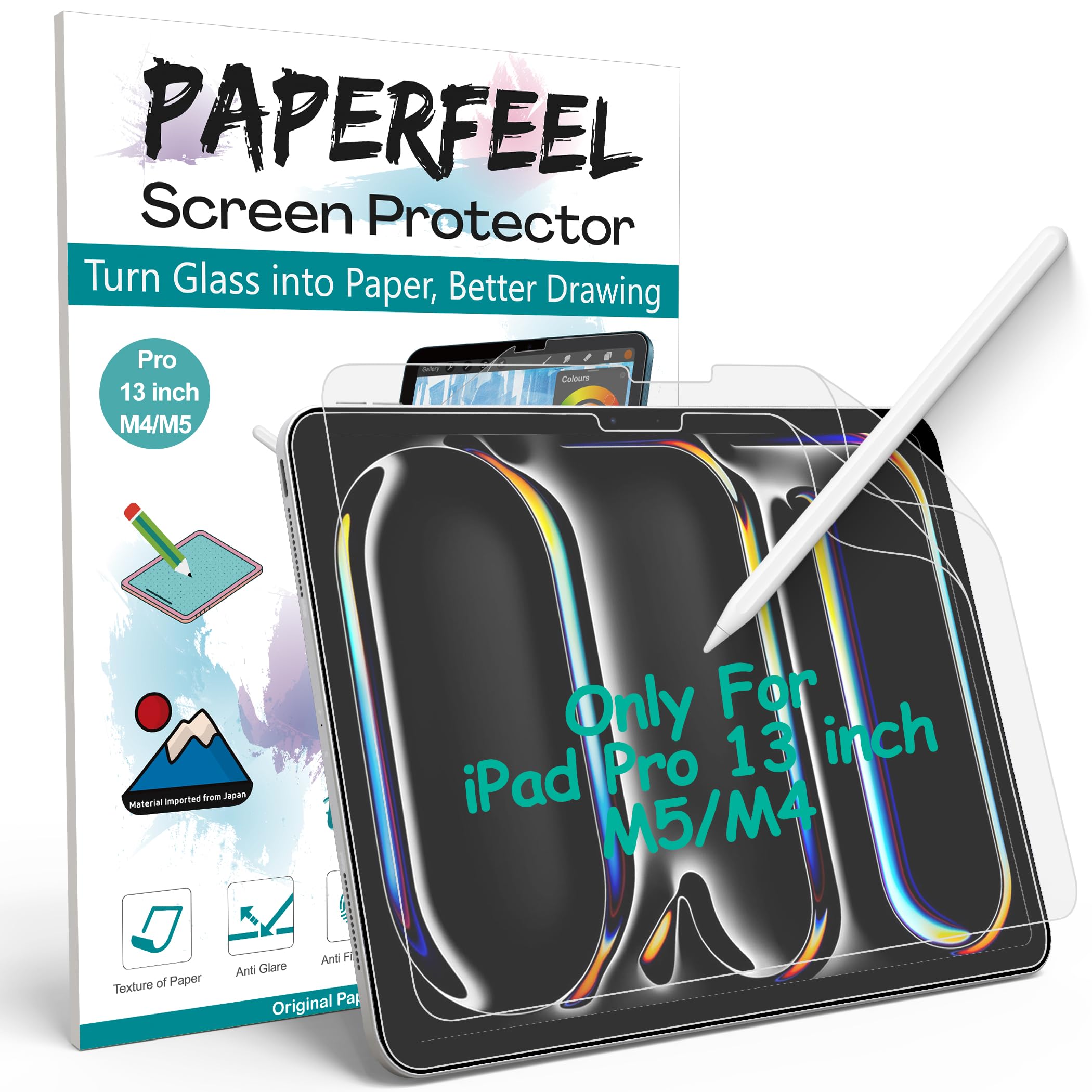 [2 Stück] Folie für iPad Pro 13 Zoll M5 M4 2025 2024 Modell Schutzfolie, Matt Papier Displayschutzfolie zum Schreiben Zeichnen - Blendfreiem, Anti Fingerabdruck, Anti-Kratzer, Einfache Installation