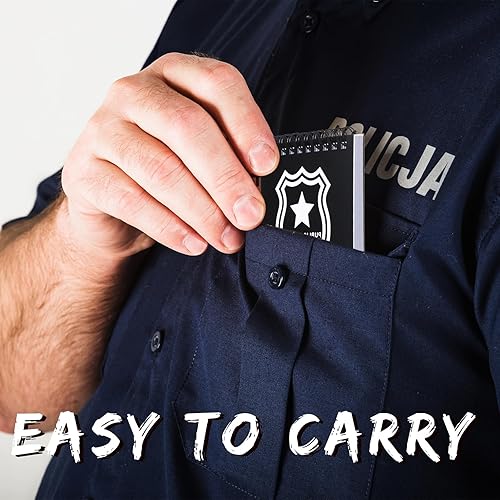 Miniatura 4 de Teling Paquete de 12 cuadernos de entrevistas de campo de policía de seguridad pública, bloc de notas para oficiales de aplicación de la ley,