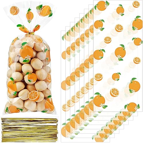 Miniatura 1 de Pajean 100 bolsas de regalo de celofán de vaca con estampado, bolsa de recuerdos de fiesta, regalo de caramelo, plástico rosa transparente para