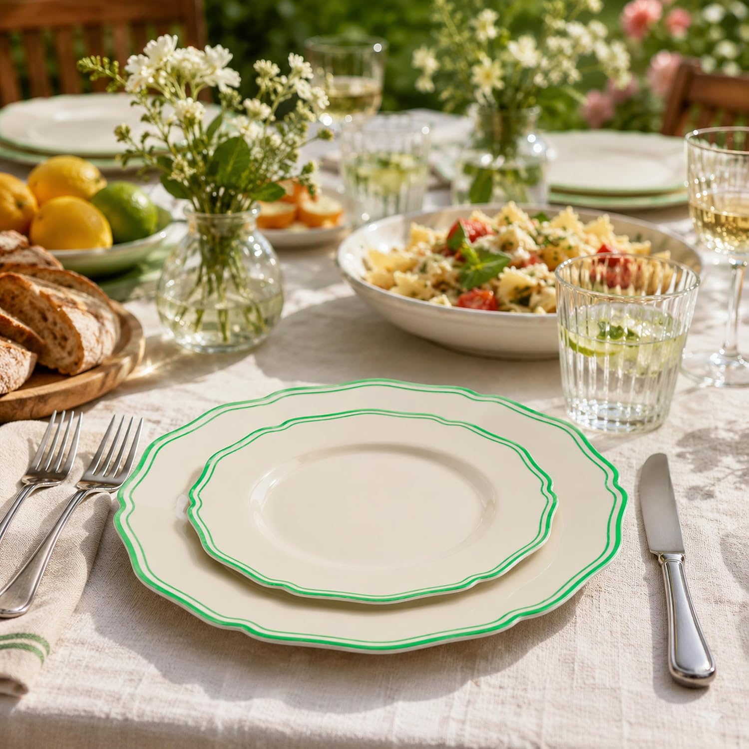 80 PCS Heavy Duty Plastic Plates, Disposable Dinner & Dessert