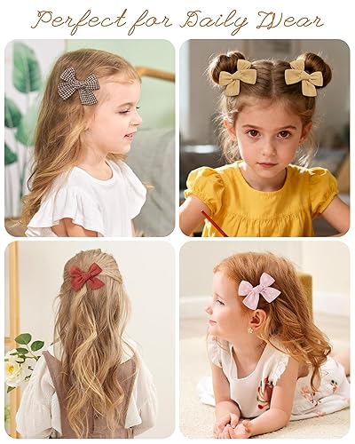 Miniatura 7 de doboi 20 pinzas de lino para el pelo para bebés, accesorios para bebés, bebés, niños pequeños en pares