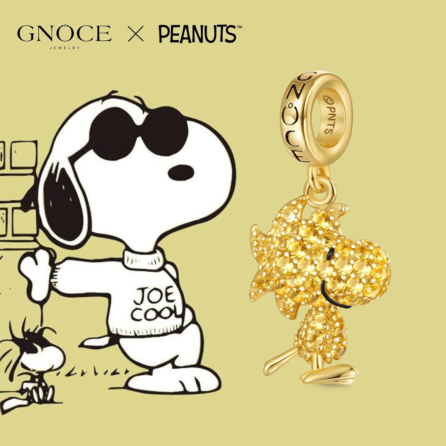 GNOCE Peanuts Woodstock Pave Diamond Pendant Dangle Charm for Women, S925 Sterling Silver Dangle Charms for Women Wife, Valentine‘s Day, Mother’s Day Jewelry - Image 5