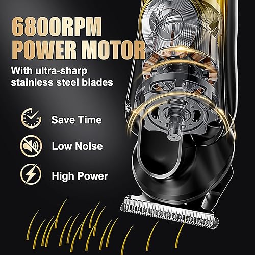 Miniatura 3 de Cortadora de barba para hombres, IPX6 impermeable, afeitadora eléctrica y cortadora de pelo inalámbrica, kit de aseo para nariz, cuerpo, cara y