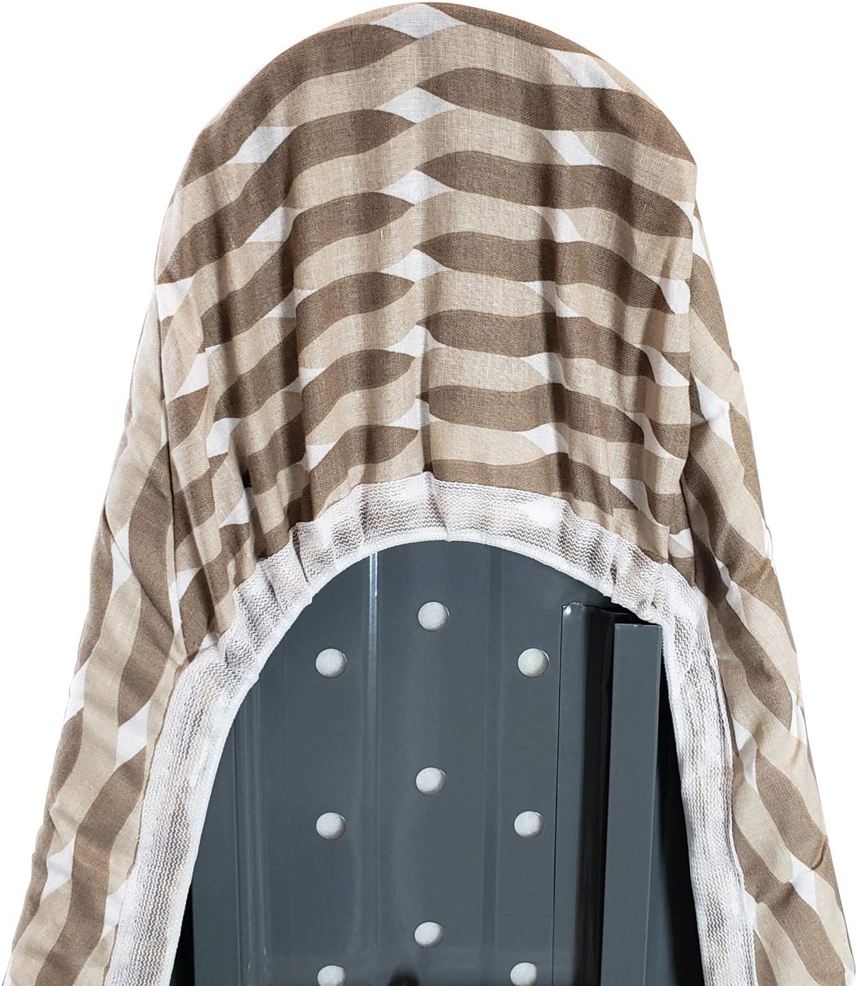 HOMZ 1915078 Premium Standard Width Ironing Board Cover and Pad, Taupe/Brown/White Pattern