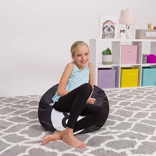 Miniatura 242 de Posh Funda de Silla Puf Rellenable para Almacenamiento de Animales de Peluche para Niños - Organizador de Juguetes Infantiles, Grande-38 - Lona