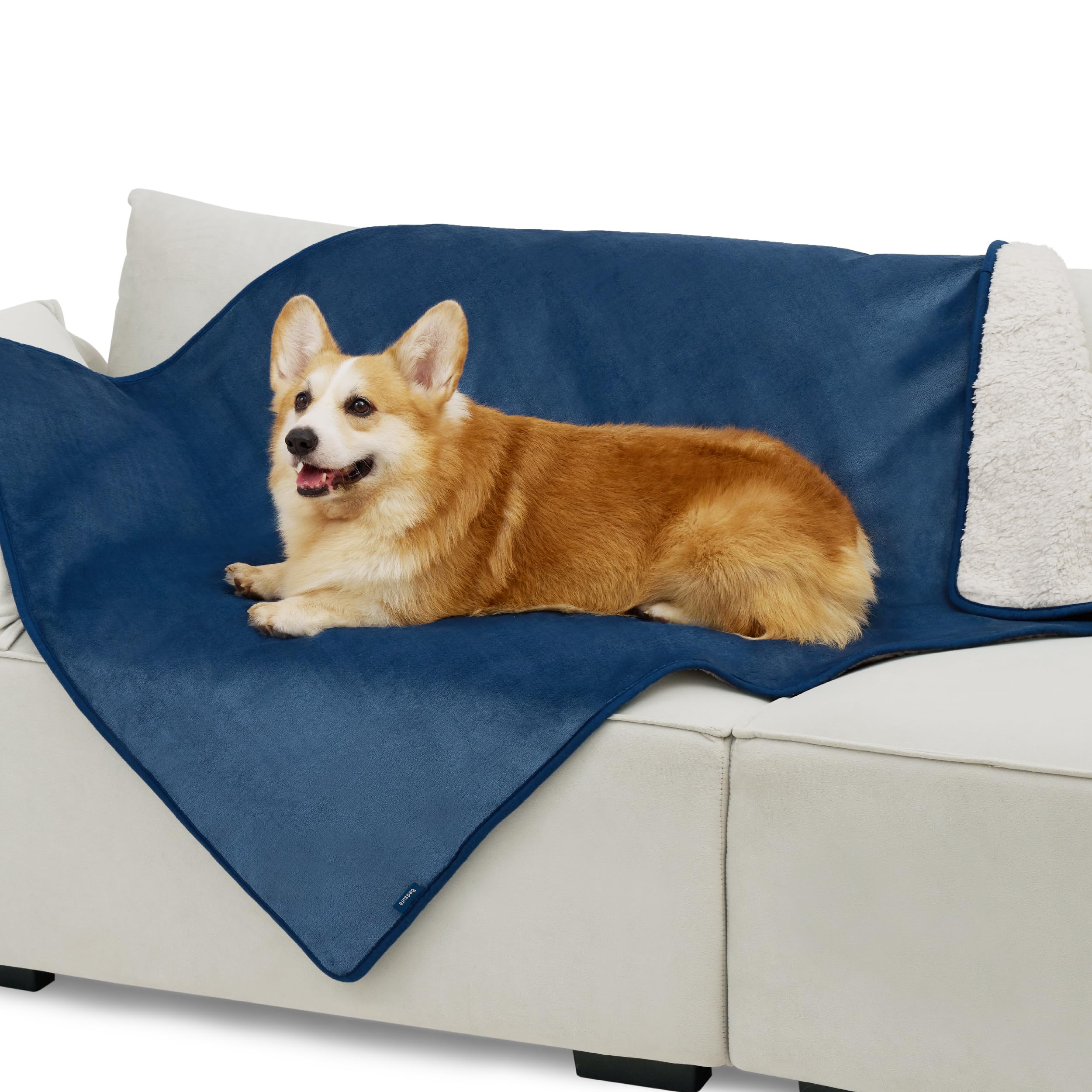 Bedsure Waterproof Dog Blankets for Large Dogs Sherpa Fleece Throw, 40X50