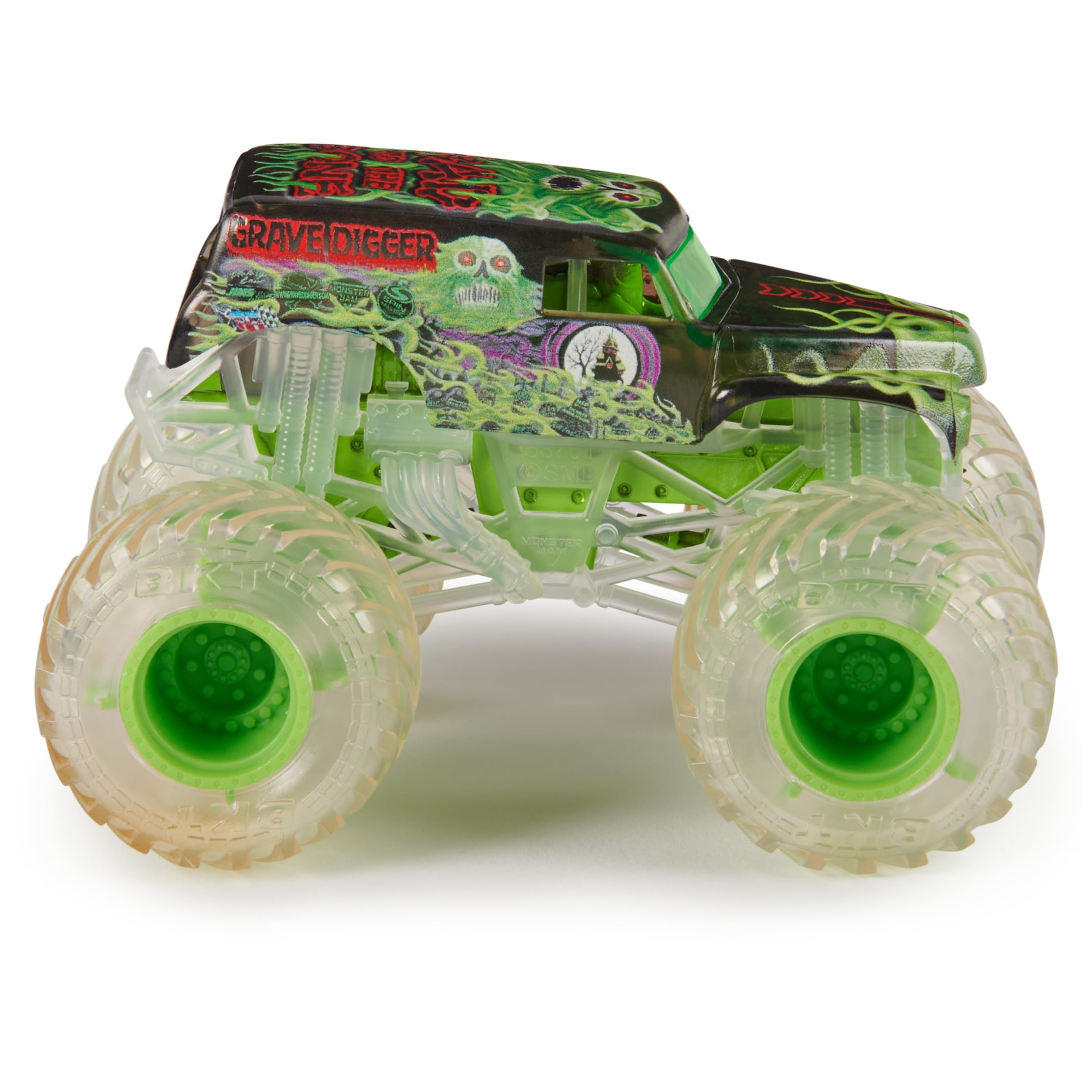 Monster Jam, Oficjalny pogoń za grabarzem Monster Truck, pojazd odlewany ciśnieniowo, skala 1:64, zabawki dla dzieci dla chłopców w wieku od 3 lat