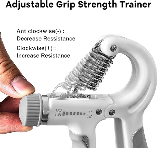 Miniatura 3 de FLYFE Entrenador de fuerza de agarre, plástico, paquete de 2 unidades de 11 a 132 libras, fortalecedor de antebrazo, exprimidor de mano de