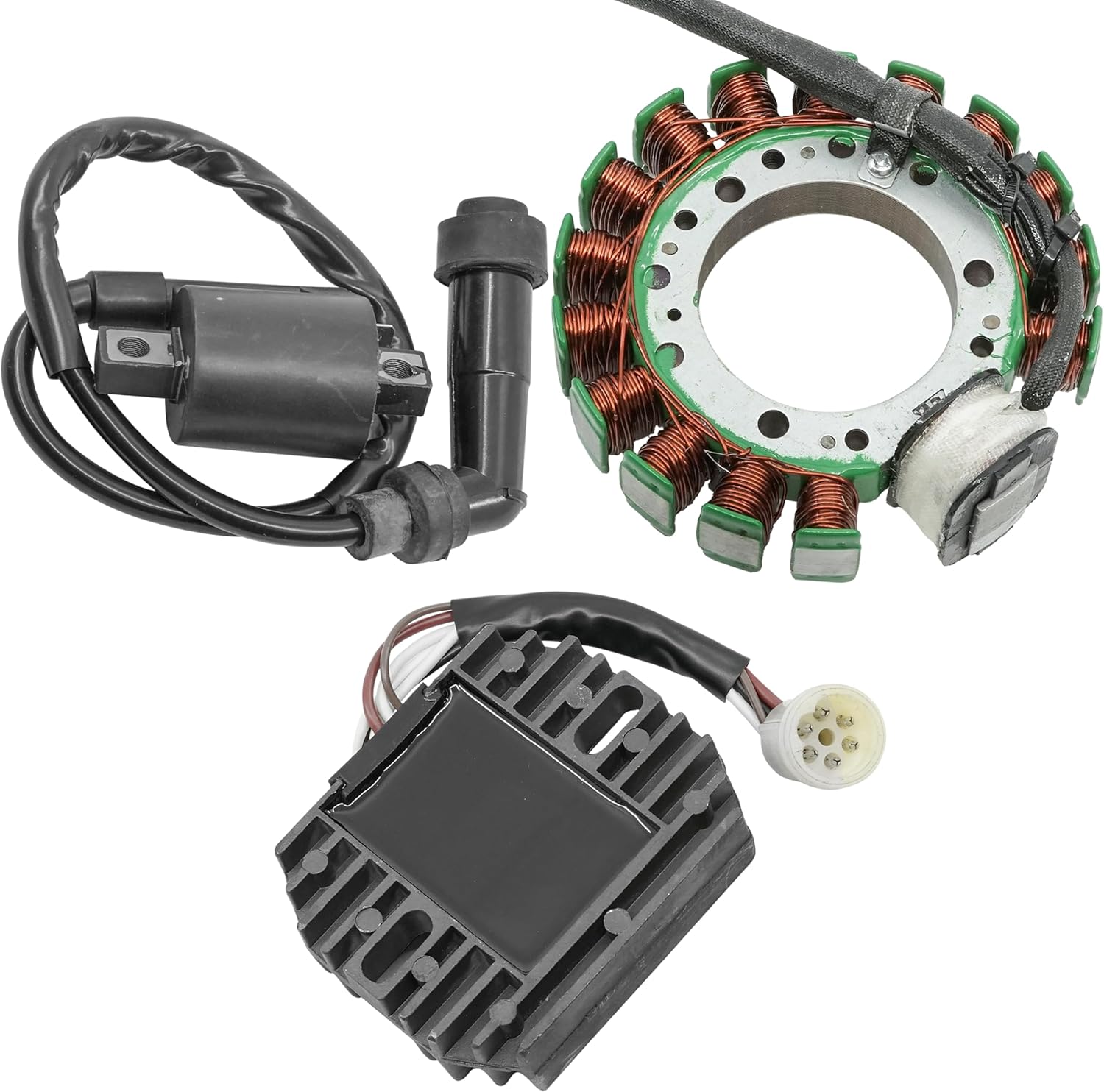Caltric Stator & Regulator Rectifier Compatible with Yamaha Warrior 350 Yfm350 1989 & Ignition Coil
