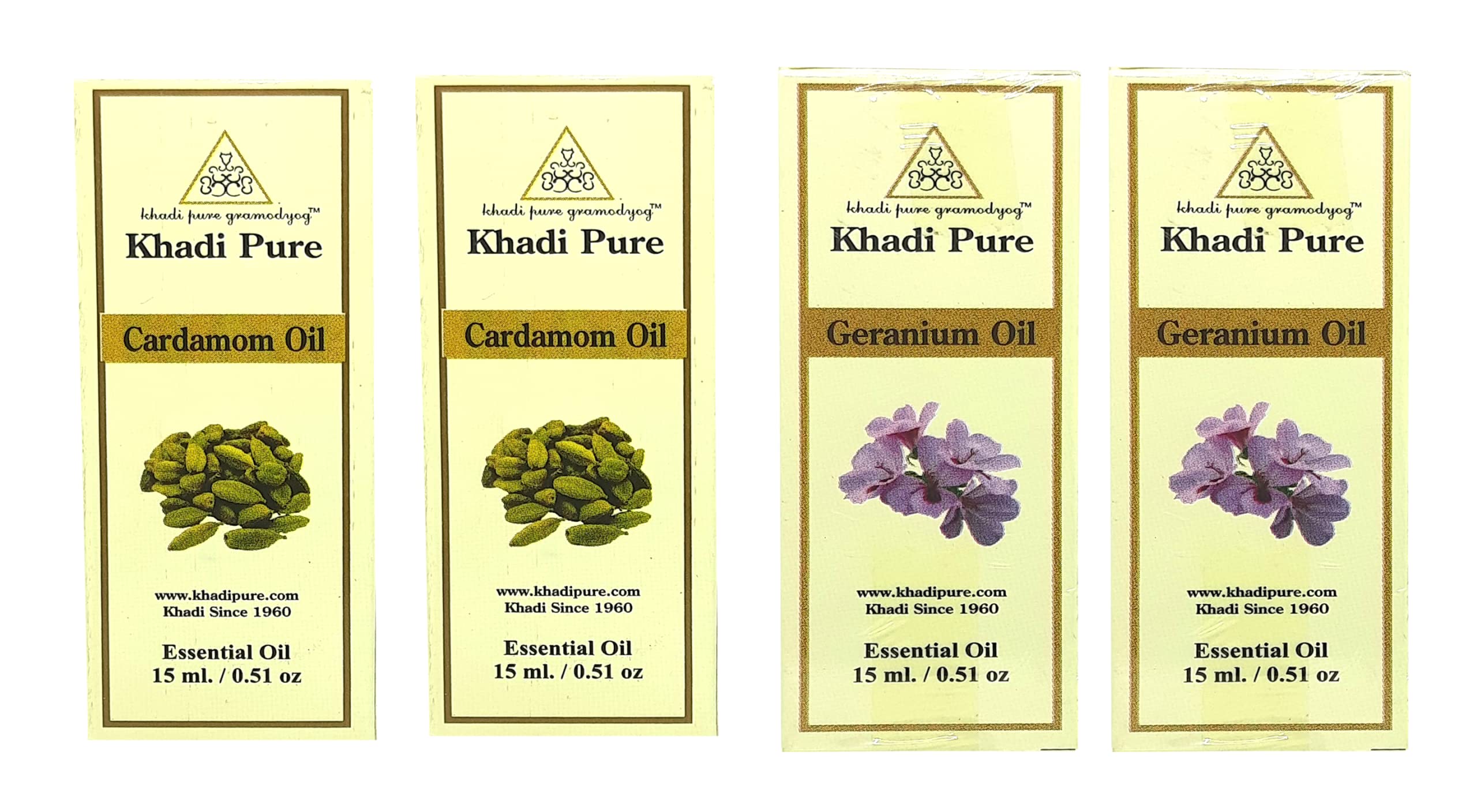 Khadi Pure Cardamom & Geranium Essential Oil, 15 Ml (Pack Of 4)-image-31