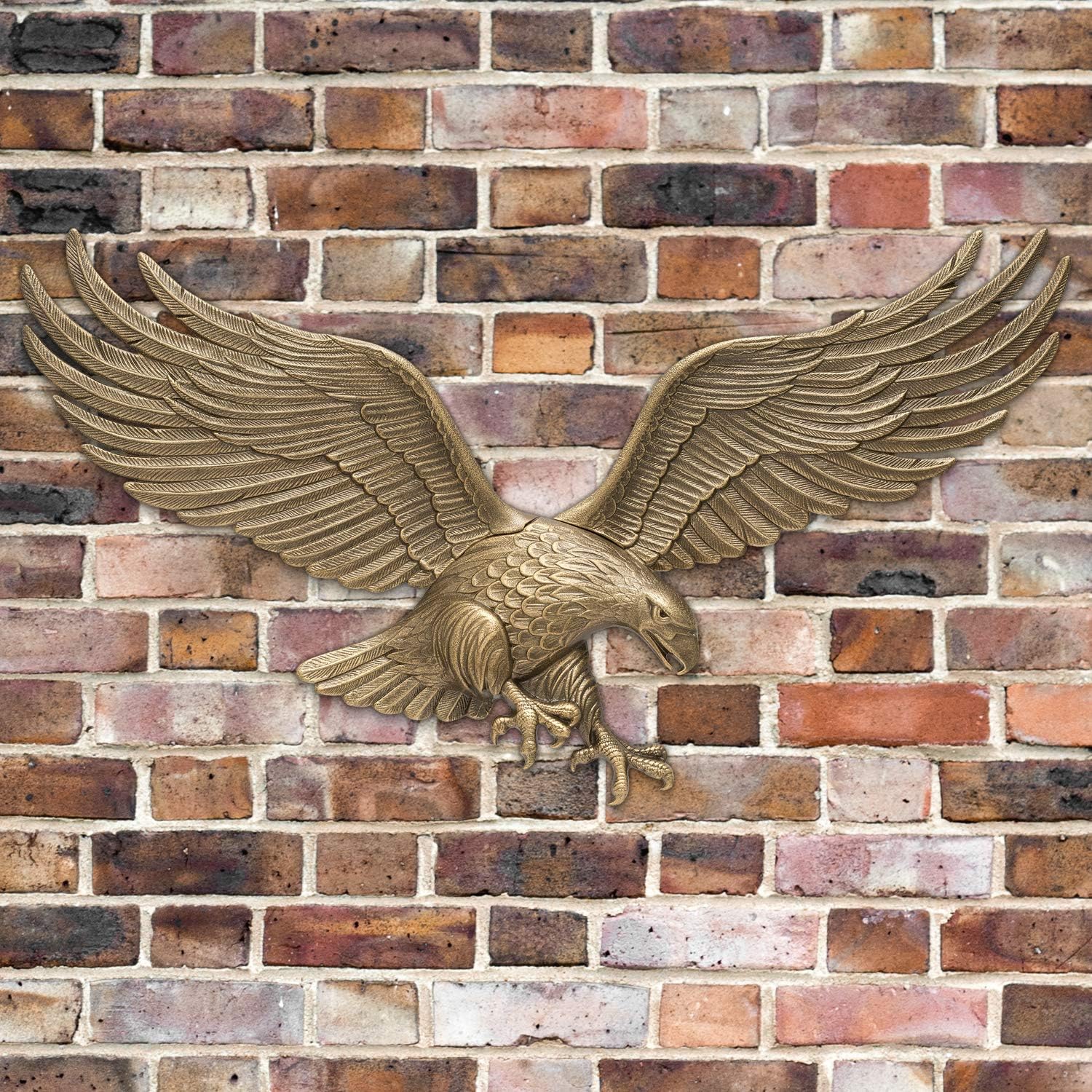Whitehall Products Antique Brass Wall Eagle 00755, 36 inches wide by 11 inches high