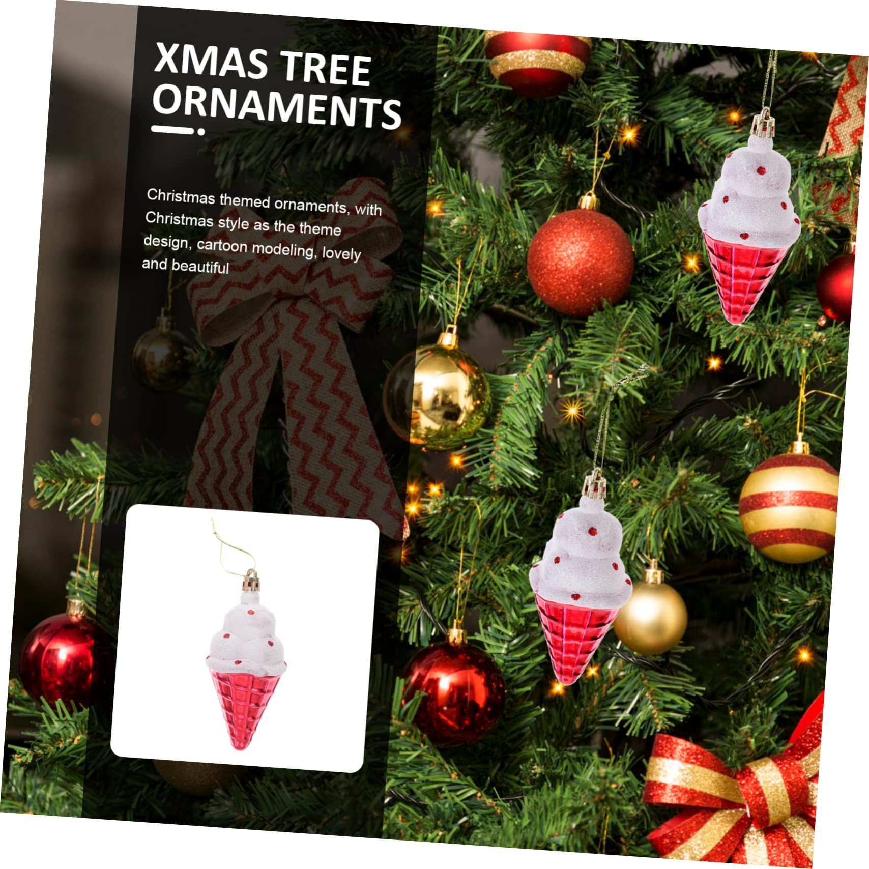 Alipis 18 Pollici Ciondolo gelato ornamento appeso a forma di stella di Babbo Natale decorazioni da appendere all'albero di Natale decorazioni natalizie pendenti natalizi Decori sospesi