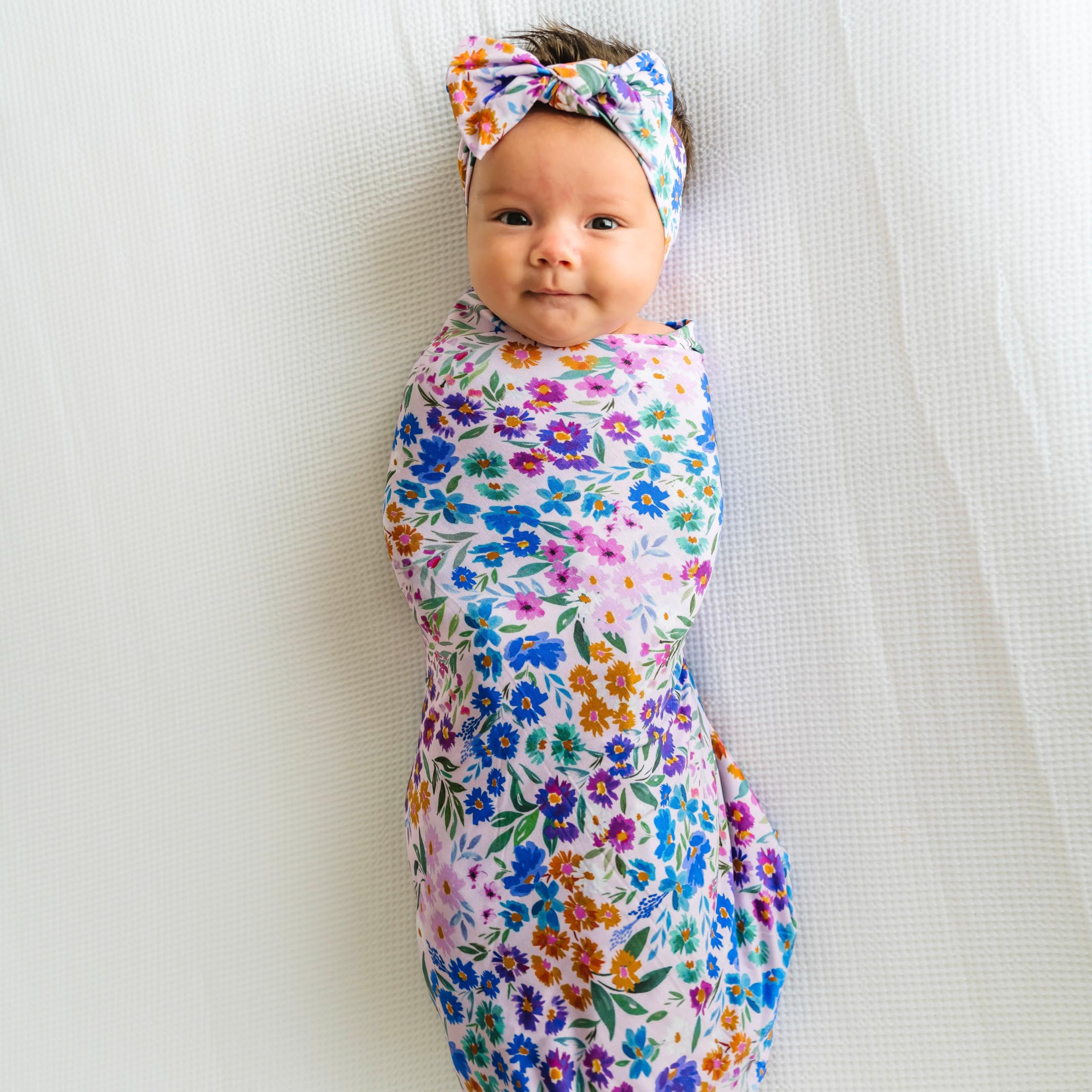 Little Sleepies Swaddle & Headband Set, Sweet Pea