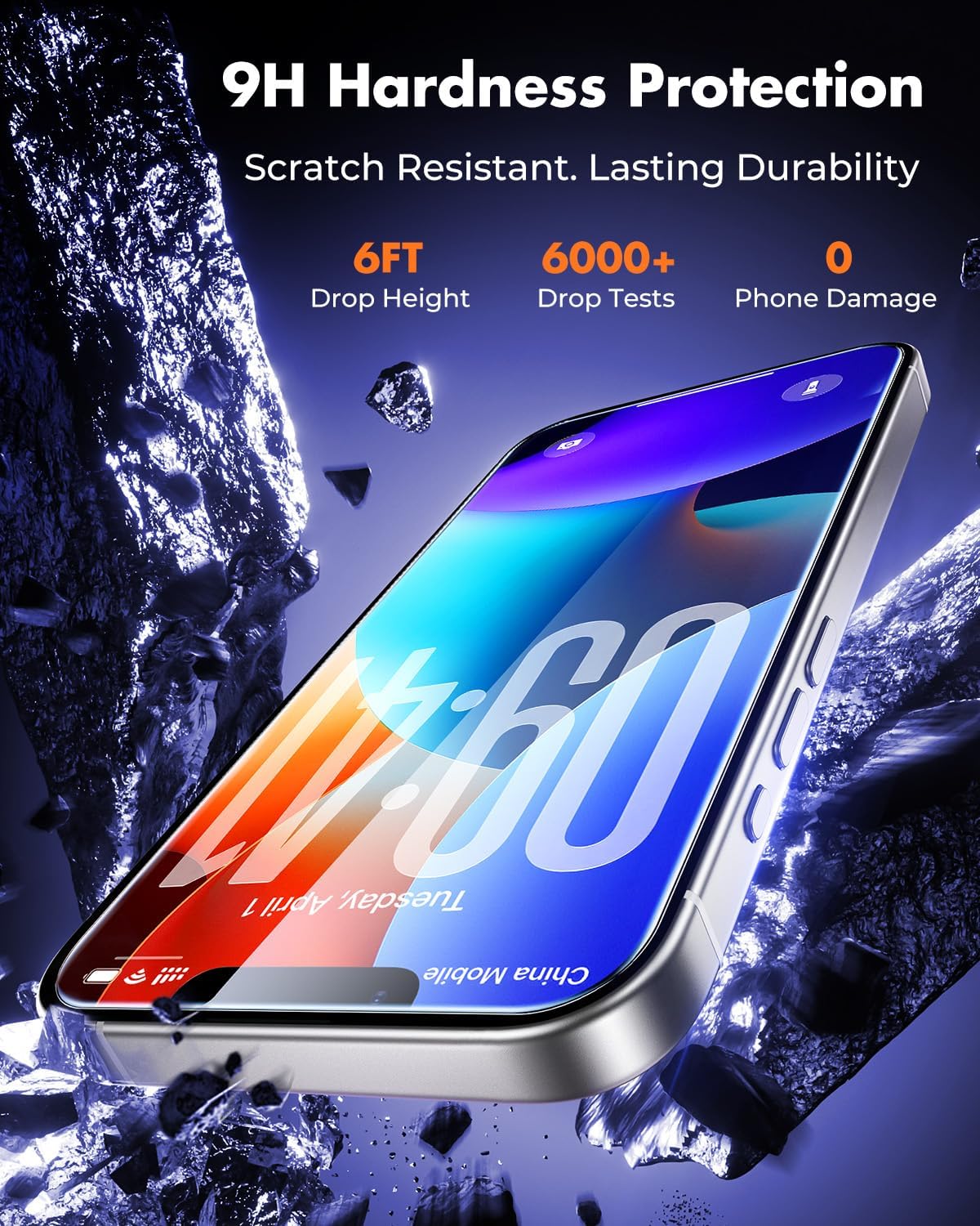 UNBREAKcable 2-Pack Screen Protector for iPhone 17e, Military-Grade Shatterproof Tempered Glass [9H+ Hardness] [Easy Installation Frame] [99.99% HD Clear] for Apple iPhone 17e
