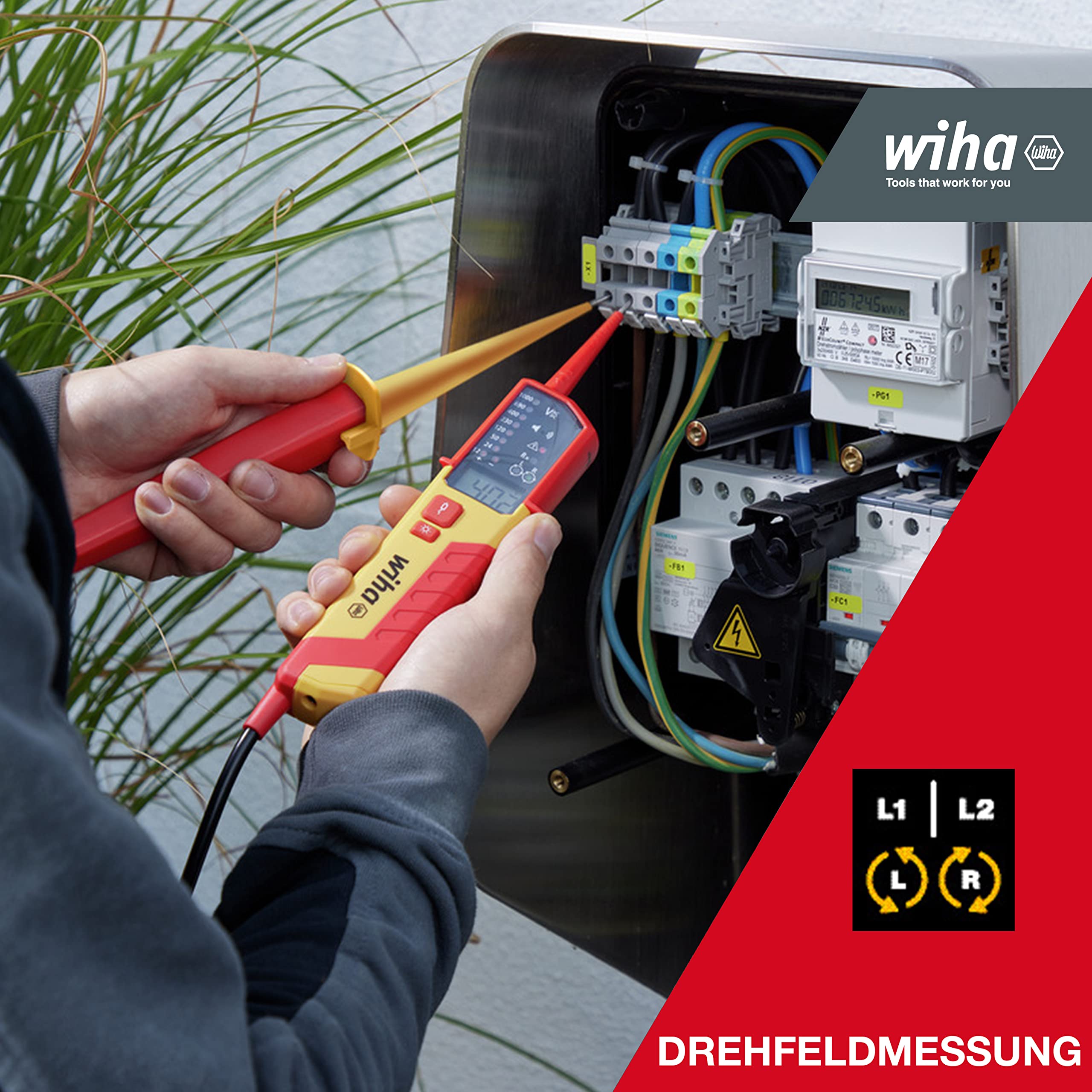 Wiha Spannungs- und Durchgangsprüfer eMobility I 12 – 1.000 V AC I CAT IV inkl. 2x AAA-Batterien I Ideal für Elektrofahrzeuge und Photovoltaikanlagen (44319)