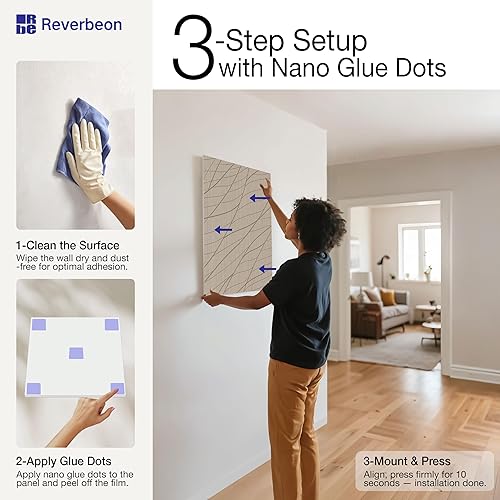 Miniatura 3 de 6 piezas de paneles acústicos, paneles de pared acústicos absorbentes de sonido de 23.6x23.6 pulgadas, paneles de pared acústicos decorativos para