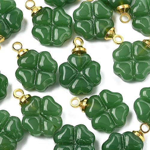 Ipotkitt Dijes para hacer joyas, dijes de cristal surtidos para manualidades, collares, pulseras, aretes, suministros de manualidades, Vidrio, No es