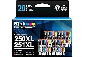E-Z Compatible Ink Cartridges Replacement for Canon 250 251 XL PGI-250XL CLI-251XL Ink Cartridge