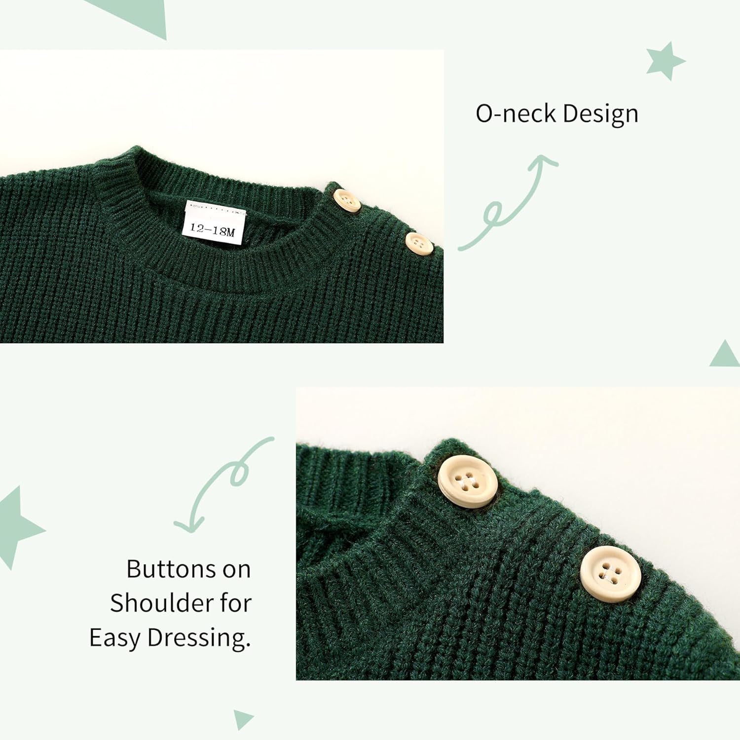 YOUNGER TREE Toddler Baby Boy Girl Sweater Warm Crewneck Pullover Knit Long Sleeve Tops with Hat Fall Winter Clothes - Image 4