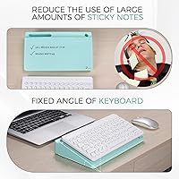 Vista 128 de TOWON Desktop Glass Whiteboard with Basic Calculator, 12 Digit LCD Display, Desk Organizers with Accessories for Office, Home, School Supplies