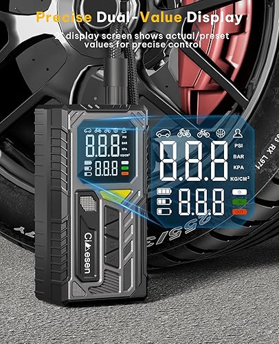 Miniatura 3 de Inflador de neumáticos, compresor de aire portátil, bomba de aire portátil inalámbrica de 150 psi para neumáticos de automóvil, inflado más rápido