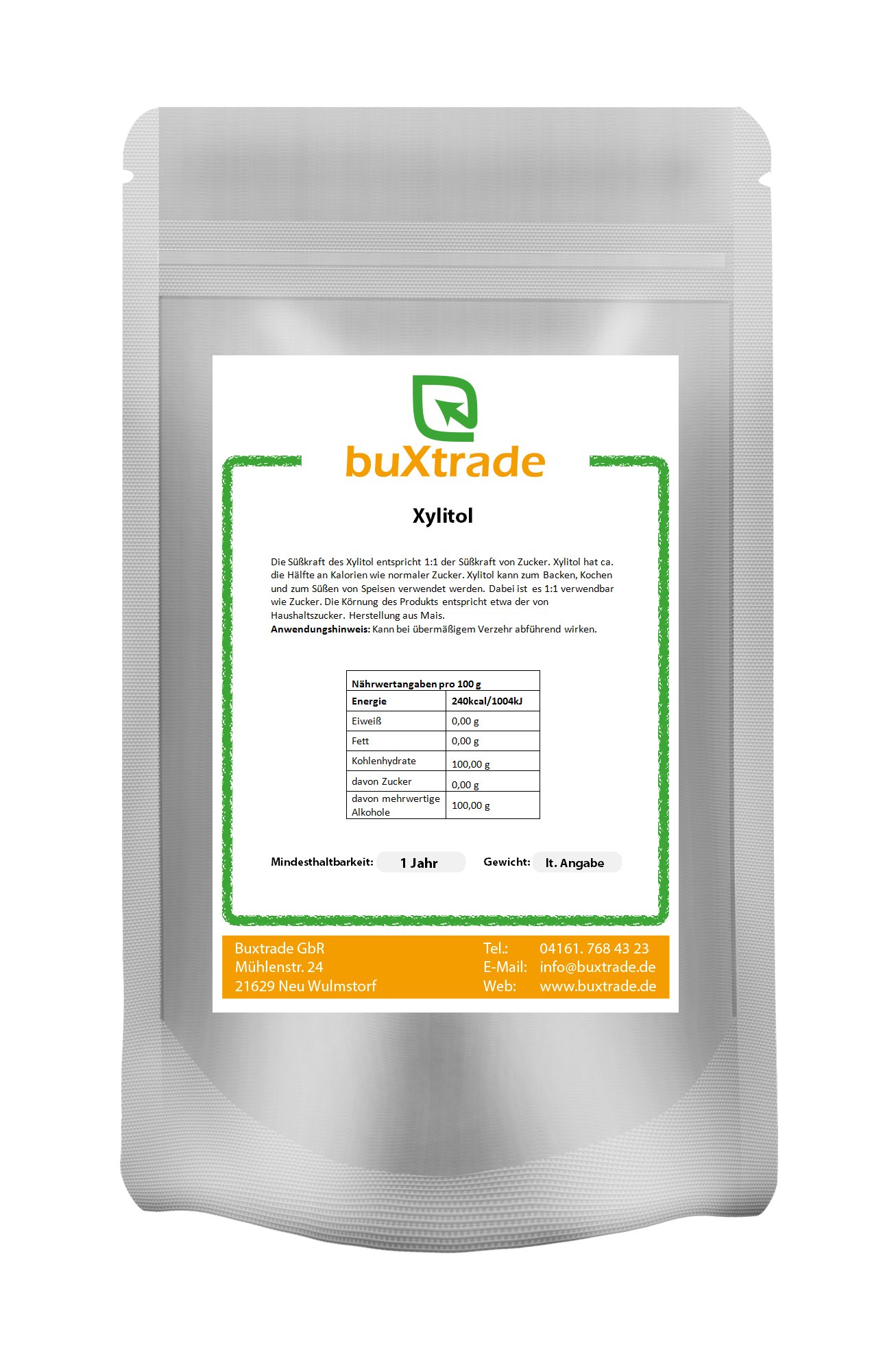 10 x 1 kg Xylitol Xylit Zuckerersatz 100% rein Zucker Süßstoff GMO frei Birkenzucker 10kg