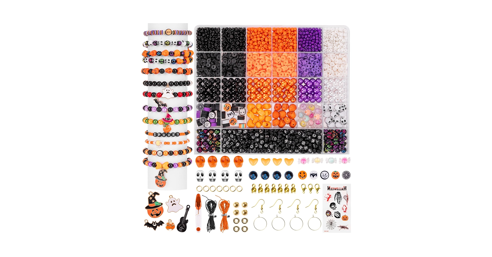 Halloween Bracelet Making Kit,Halloween Friendship Bracelet Jewelry Kit