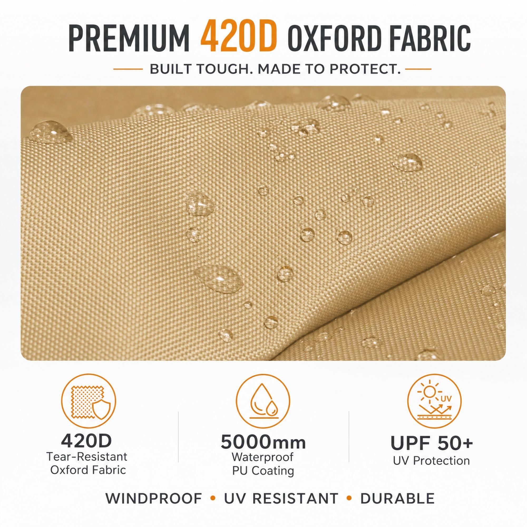 Parete Estensiva per Tendalino di Veicolo, Parete per Tenda Auto in Tessuto Oxford 420D Resistente allo Strappo, Pannello Impermeabile UPF 50+ per Campeggio(Beige,250x200cm/8.2x6.6ft)