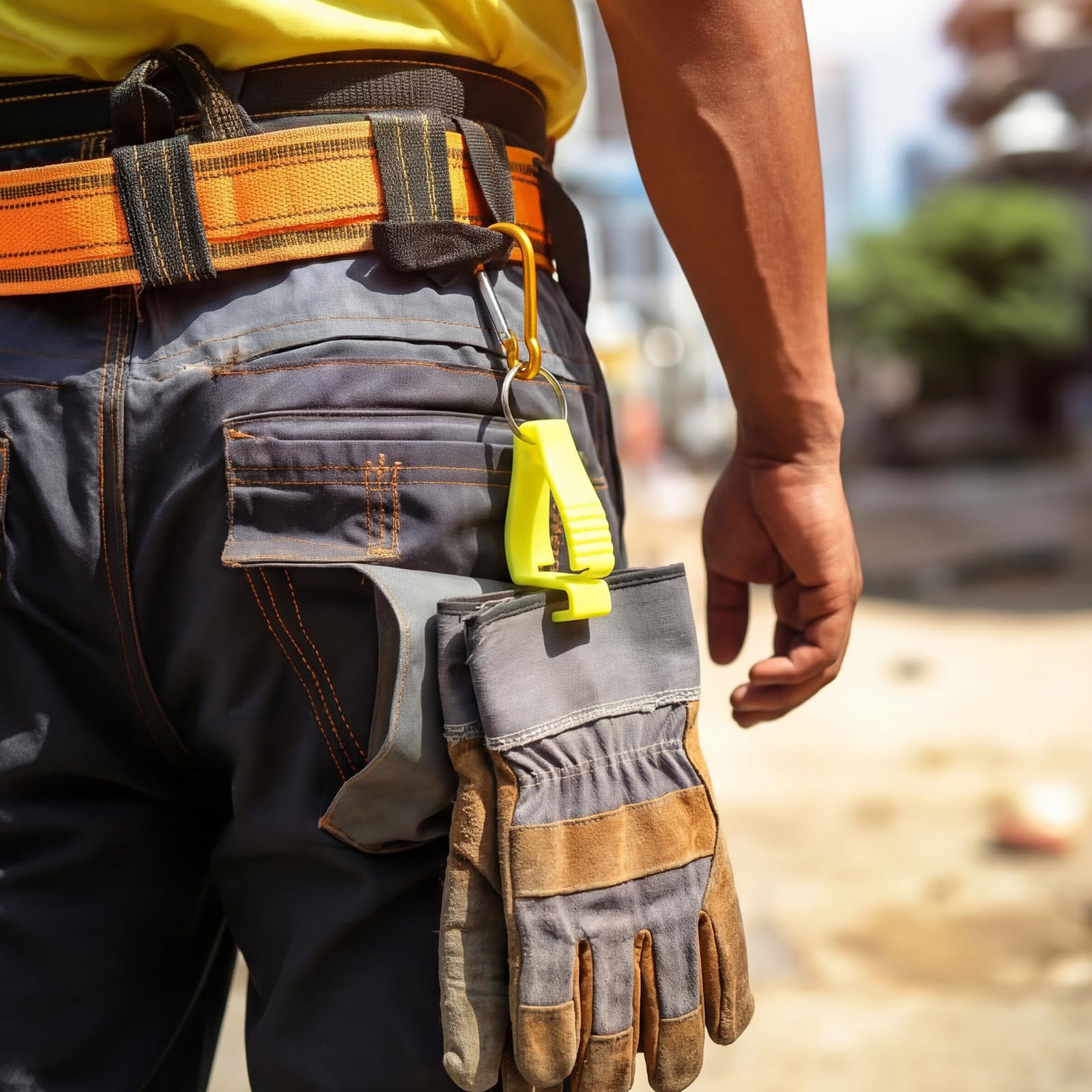 Leinuosen 72 clips multicolor para guantes a granel para el trabajo, clips grandes para guantes de seguridad, guantes de seguridad, cinturones de herramientas de construcción, cinturones y sombreros