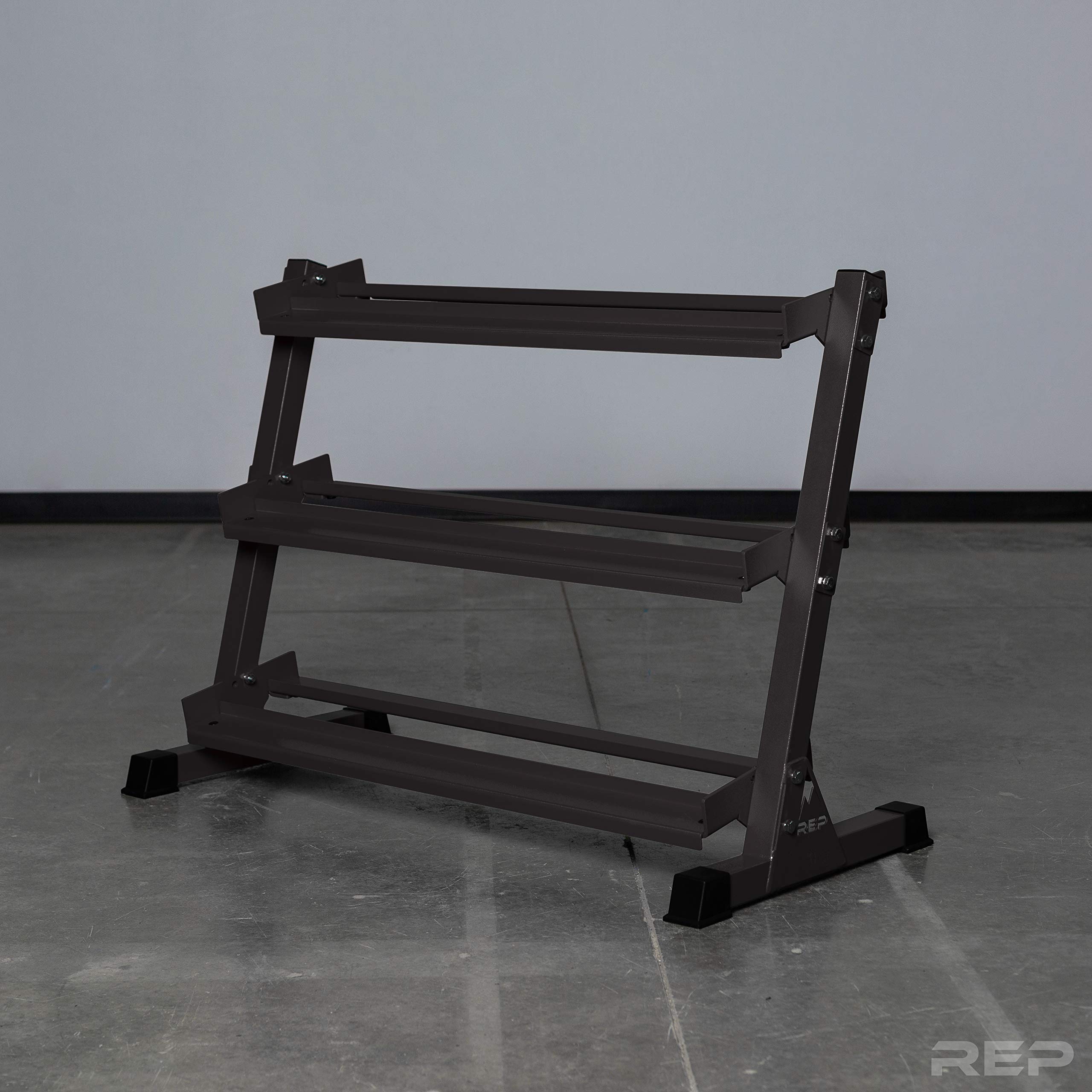 Rep Dumbbell Rack - 3-Tier Dumbbell Rack Perfect for 5-50 Dumbbell Set (Metallic Black)