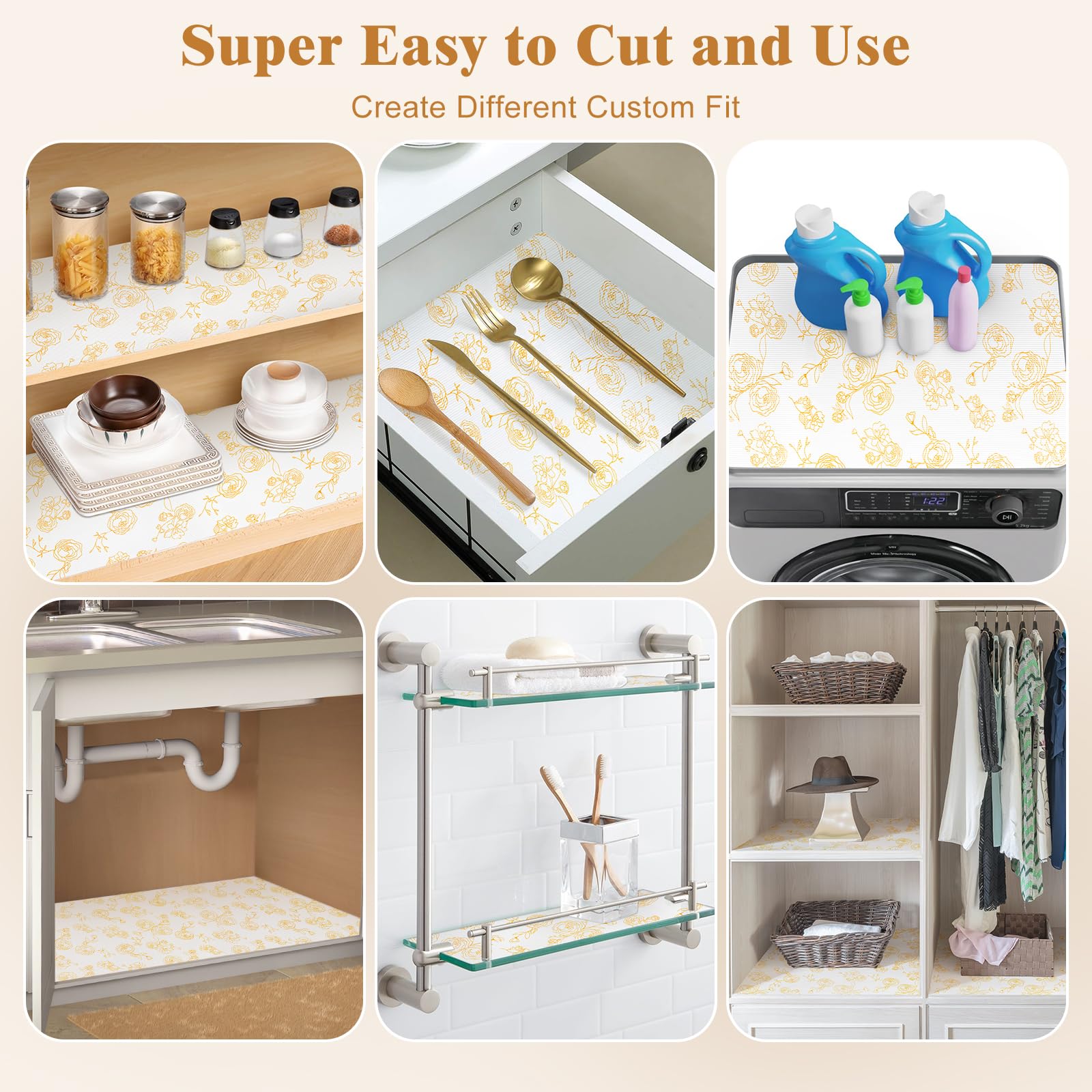 Revêtement D'étagère De Tiroir Pour Armoires De Cuisine, Papier Antidérapant Non Adhésif, Facile à Nettoyer, Forte Adhérence, Tapis épais, Imperméable Et Lavable Pour Garde-manger, étagères, Placard