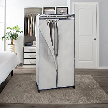 Simplify 36" Wide Portable Closet | Great for Clothes | Accessories | Heavy Duty | Hanging Rod | Easy to Assemble | Dimensions 36 x 63 x 19 | White