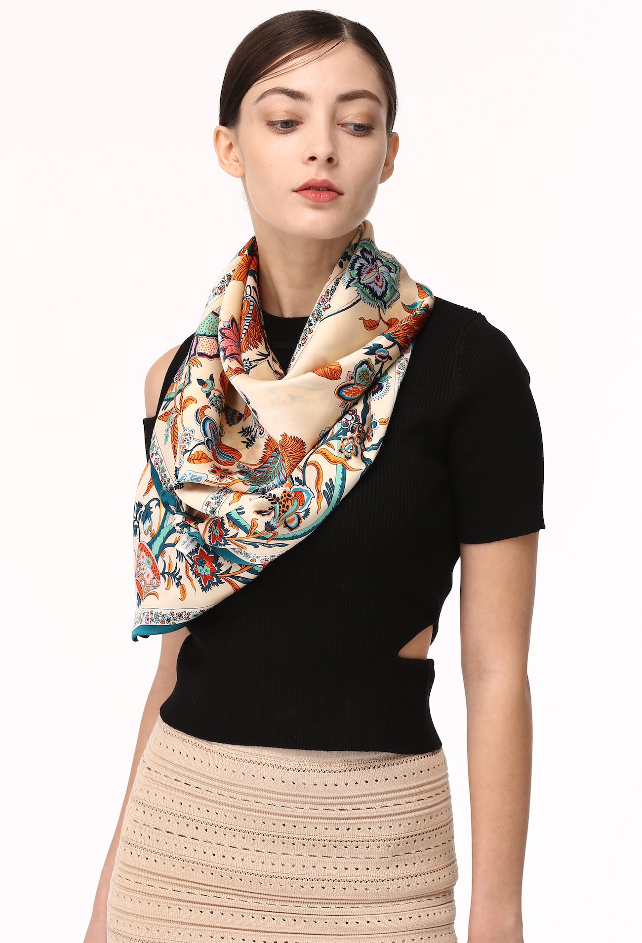 Jeelow 100% Luxurious Mulberry Silk Extra Large Square Scarf Shawl Wrap For Women 16 Mommes 42x42 Inch For Evening Dresses