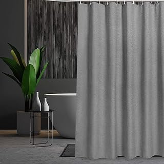 Linen Texture Shower Curtain Waterproof Shower Liner with Mould&Mildew Resistant Extra Thick Heavy Duty Bathroom Curtains|...